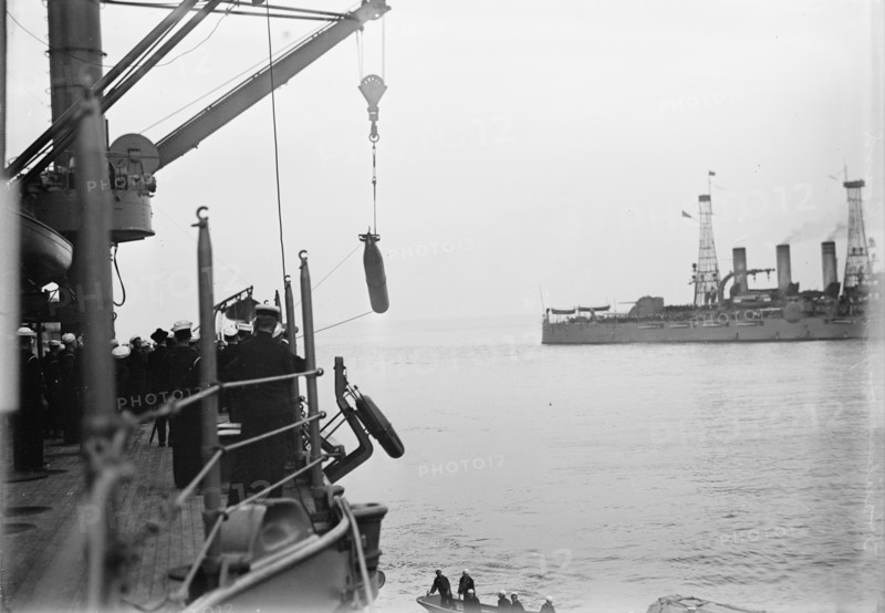Target Practice - Hauling Torpedoes On Board, 1913. Creator: Unknown.