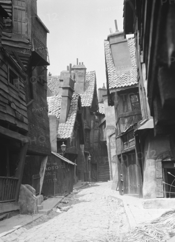 Unidentified buildings, possibly movie sets, associated with Famous Players Lasky, c1911-c1942. Creator: Arnold Genthe.