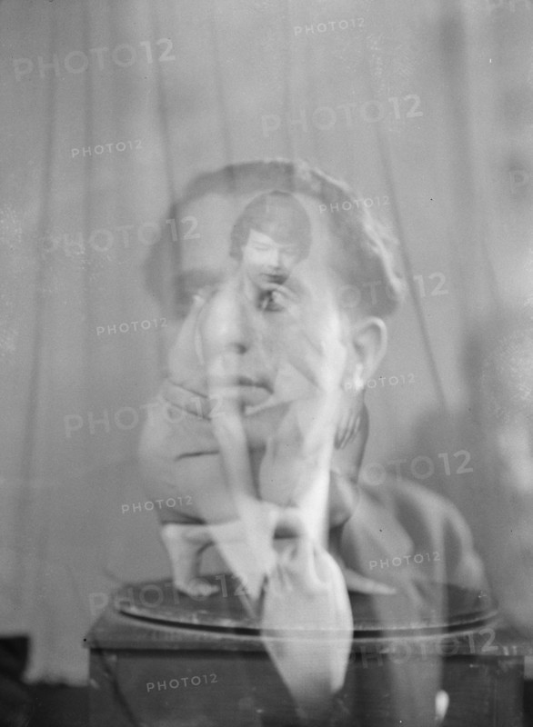 Bauman, Raymond, and Anita Zahn, double exposure portrait photograph, 1932 Feb. 21. Creator: Arnold Genthe.