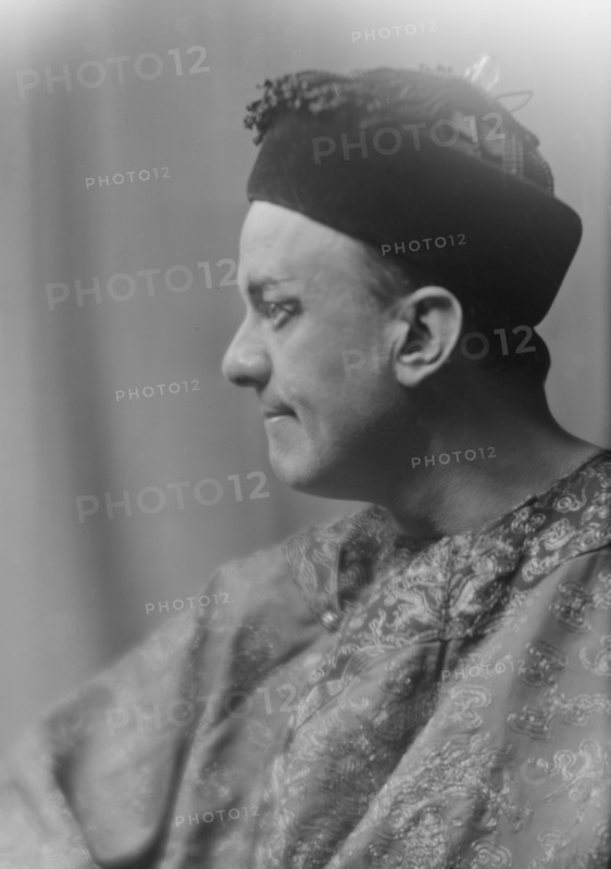 Crowley, Mr., in costume as a Chinaman, portrait photograph, 1915 June. Creator: Arnold Genthe.