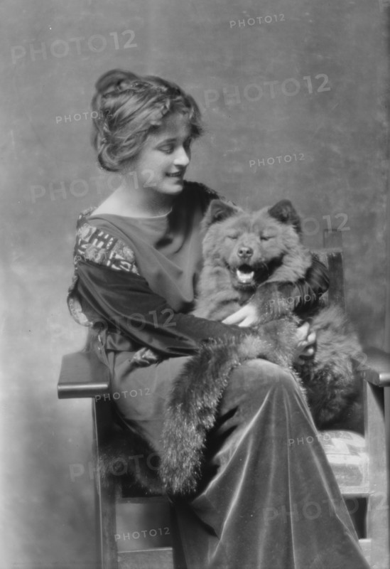 Troutman, Ivy, Miss, with dog, portrait photograph, 1914 July 16. Creator: Arnold Genthe.