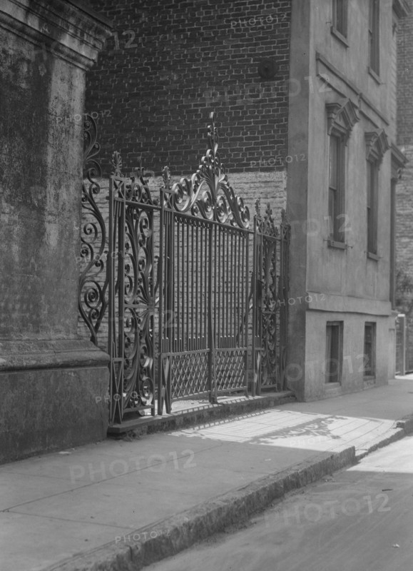 Wrought iron gate, New Orleans or Charleston, South Carolina, between 1920 and 1926. Creator: Arnold Genthe.