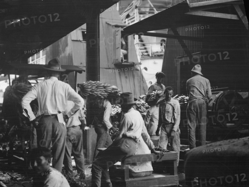 Unloading bananas, New Orleans, between 1920 and 1926. Creator: Arnold Genthe.