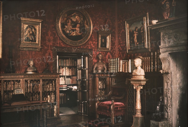 Interior of J.P. Morgan's library, ca. 1912. Creator: Arnold Genthe.