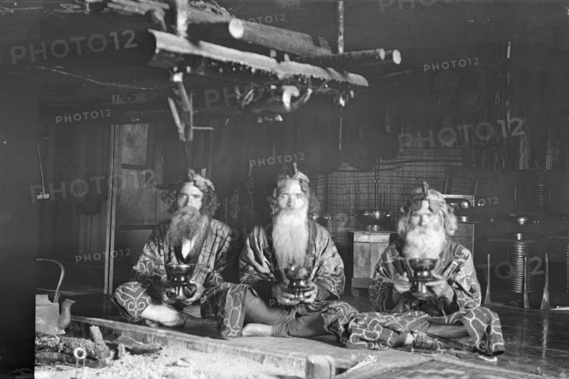 Ainu chiefs at Piratori, 1908. Creator: Arnold Genthe.