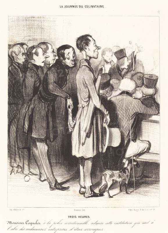 Trois heures, 1839. Creator: Honore Daumier.
