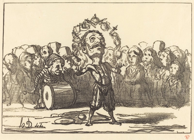 Les saltimbanques, 1880. Creator: Honore Daumier.