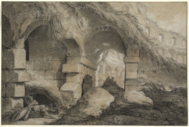 The Interior of the Colosseum, c. 1745. Creator: Charles Michel-Ange Challe.