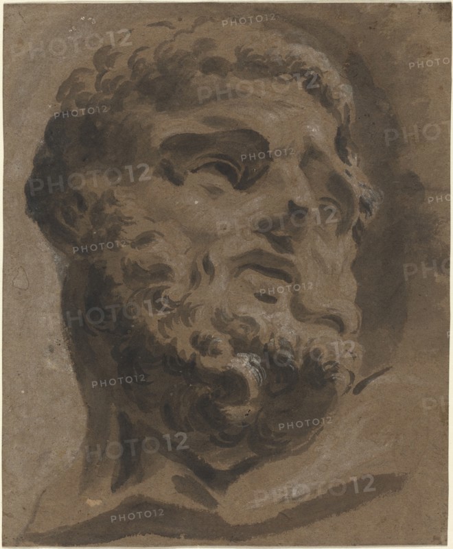 Bearded Head after the Antique. Creator: Giovanni Battista Cipriani.