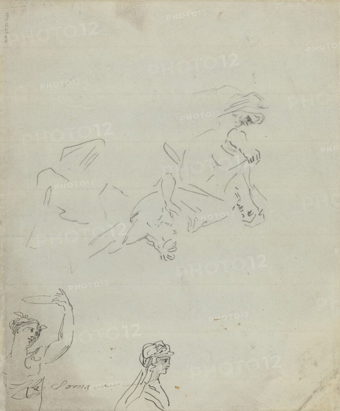 Figure Studies [verso]. Creator: Giovanni Battista Cipriani.