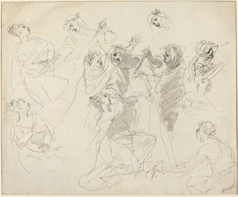 Figure Studies [recto]. Creator: Giovanni Battista Cipriani.