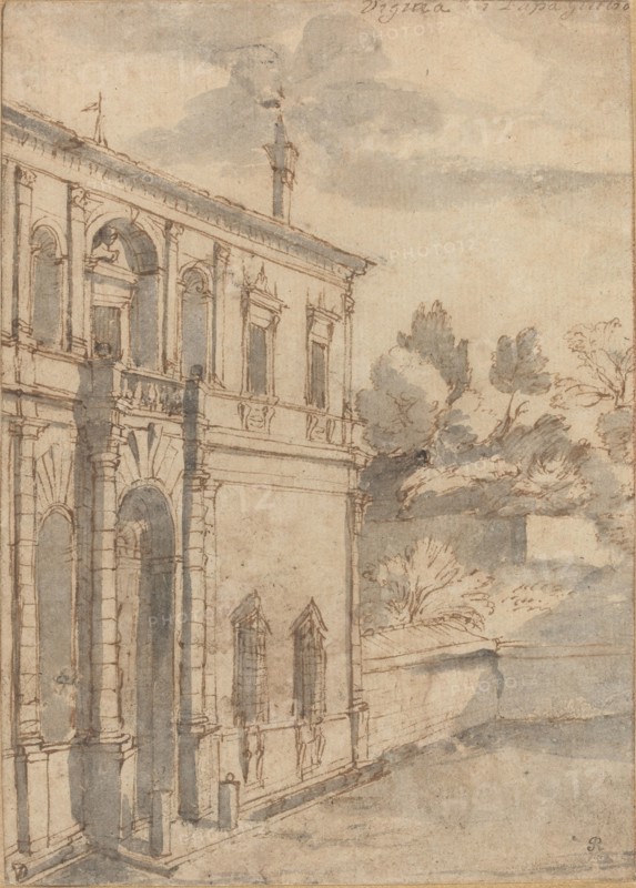 Villa di Papa Giulio, c. 1635. Creator: Claude Lorrain.