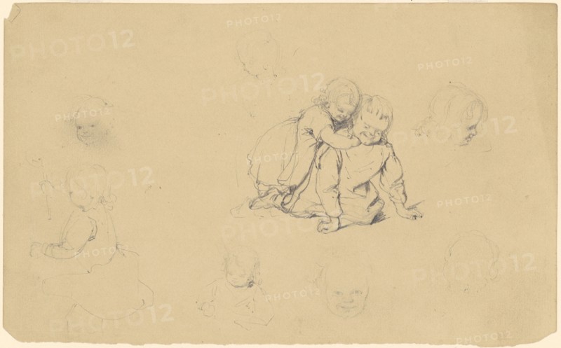 Studies of Children at Play, c. 1840-1850. Creator: James Goodwyn Clonney.