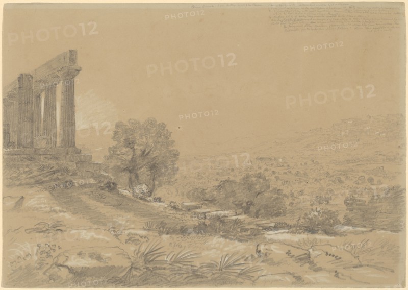 Temple of Juno, Agrigentum, 1842. Creator: Thomas Cole.