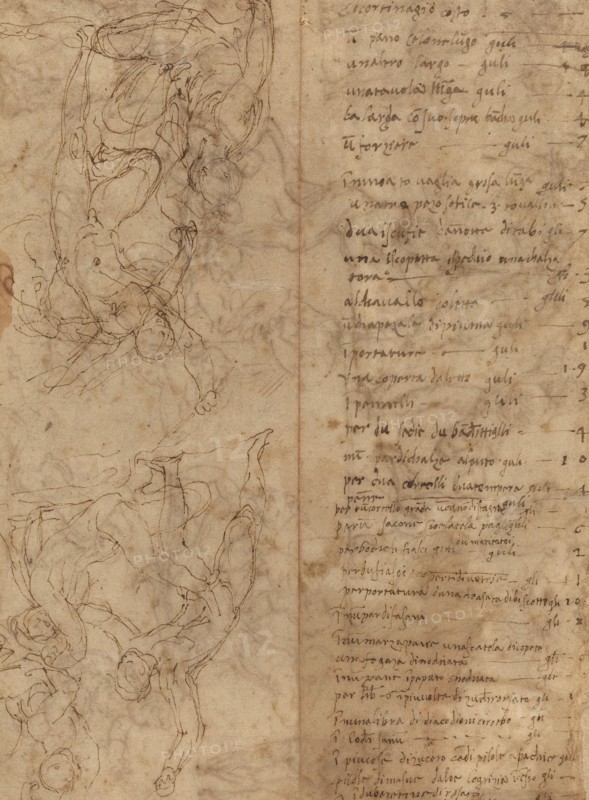 Figure Studies [verso], c. 1530/1540. Creator: Perino del Vaga.