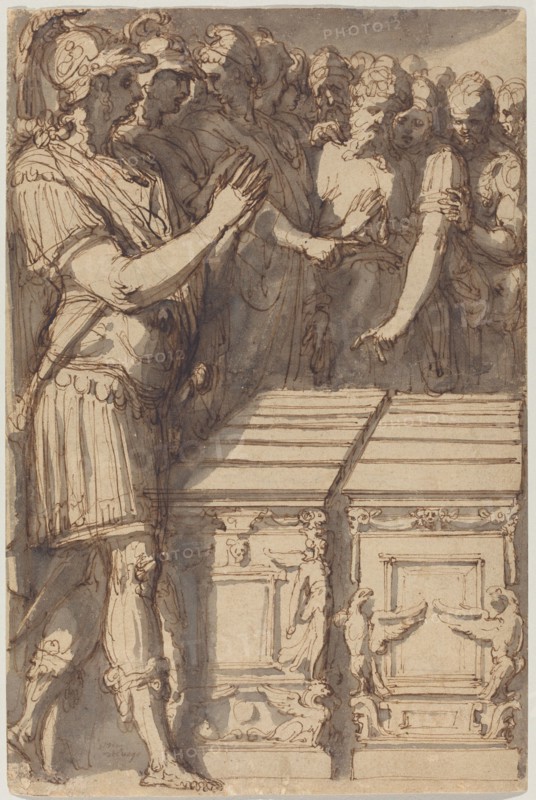 Alexander Consecrating the Altars for the Twelve Olympian Gods, 1545/1547. Creator: Perino del Vaga.