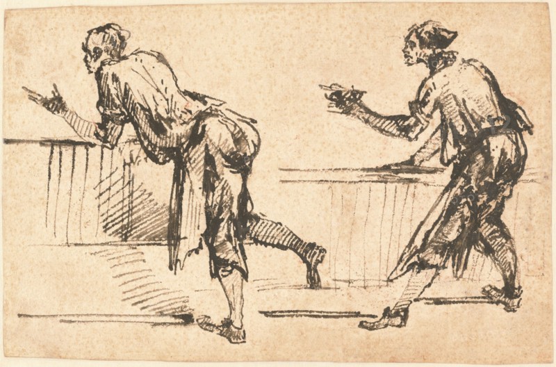 Two Workmen at Tables (recto), early 1770s. Creator: Giovanni Battista Piranesi.