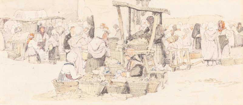 An Outdoor Market. Creator: Samuel Prout.