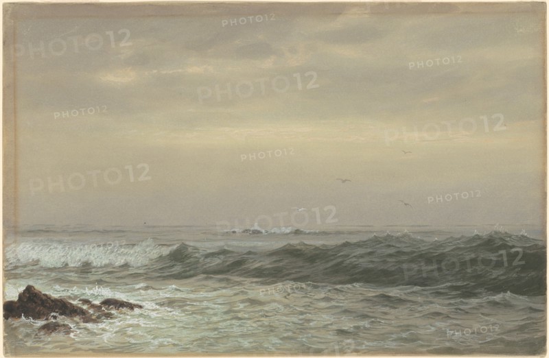 Rocks and Breaking Waves, c. 1870s. Creator: William Trost Richards.