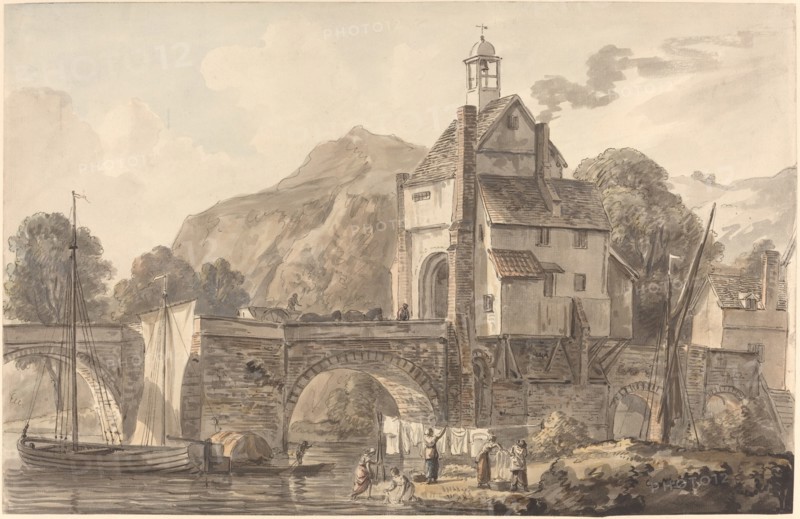 The Bridge at Bridgnorth in Shropshire. Creator: Paul Sandby.
