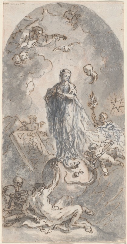 The Virgin of the Immaculate Conception (recto), 1764. Creator: Martin Johann Schmidt.