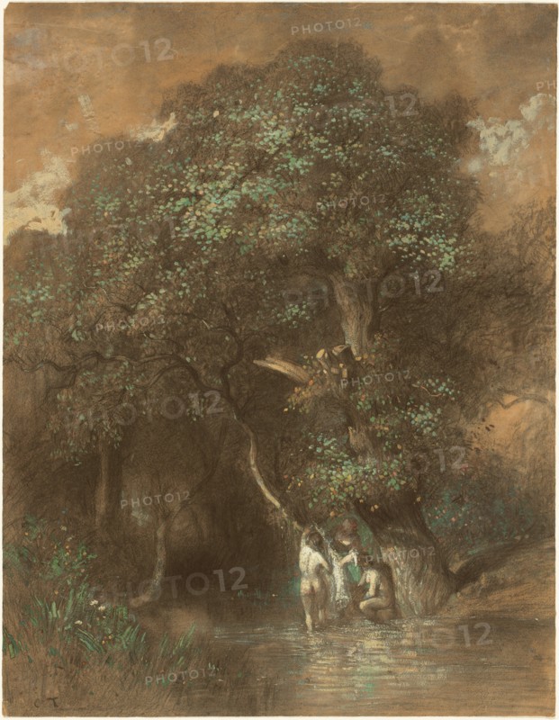 Bathers by a Giant Oak, c. 1842/1844. Creator: Constant Troyon.