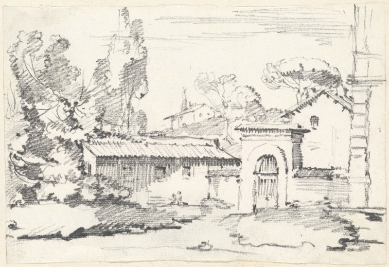 Entrance to the Gardens of the Villa Giulia, 1746/1749. Creator: Joseph-Marie Vien the Elder.