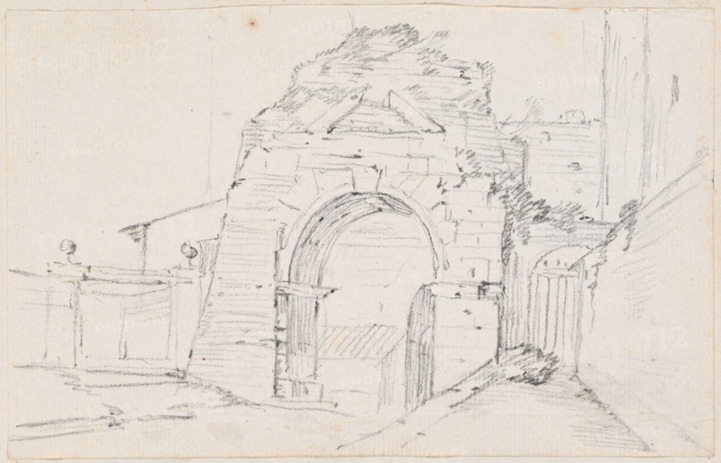 Arch of Drusus near the Appian Way, 1744/1750. Creator: Joseph-Marie Vien the Elder.