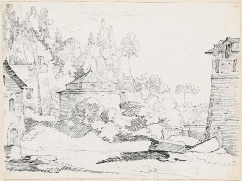 Landscape with the Church of San Teodoro, 1744/1750. Creator: Joseph-Marie Vien the Elder.