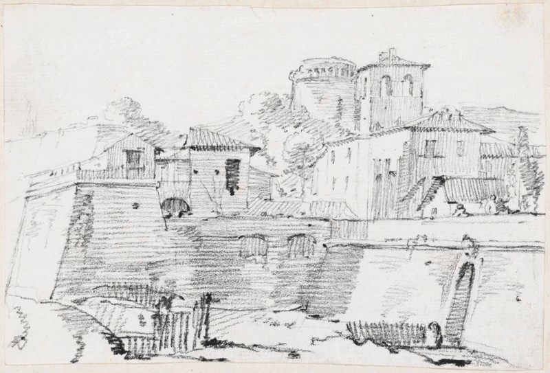 A Fortified Town in Italy, 1744/1750. Creator: Joseph-Marie Vien the Elder.