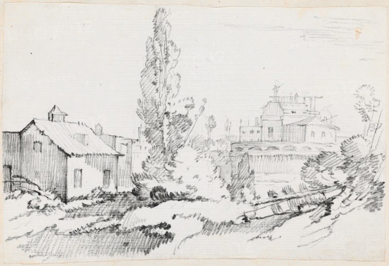 Castel Sant'Angelo from the Northwest, 1744/1750. Creator: Joseph-Marie Vien the Elder.