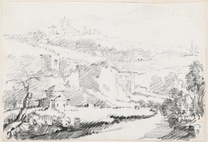 Landscape in the Alban Hills, 1744/1750. Creator: Joseph-Marie Vien the Elder.