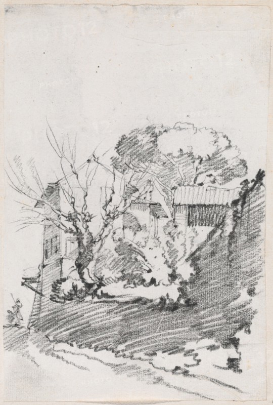 Houses beside a Road in Italy, 1744/1750. Creator: Joseph-Marie Vien the Elder.