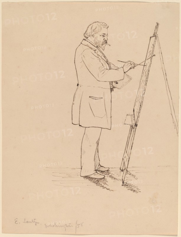 Sketching - Emanuel Leutze, 1858. Creator: John Quincy Adams Ward.