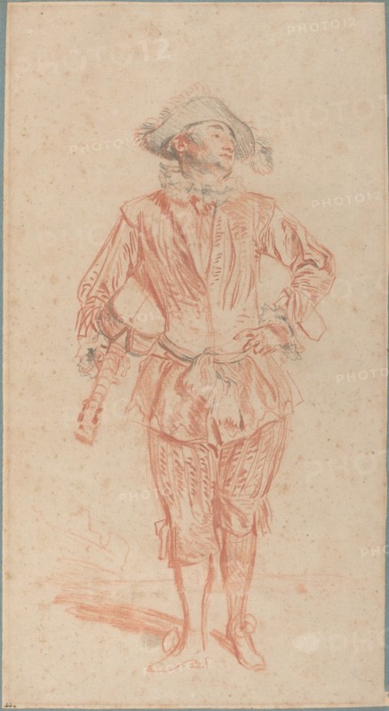 Mezzetin, c. 1716. Creator: Jean-Antoine Watteau.