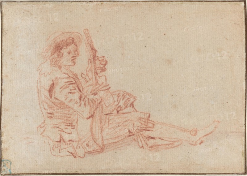 Seated Guitarist [recto]. Creator: Jean-Antoine Watteau.