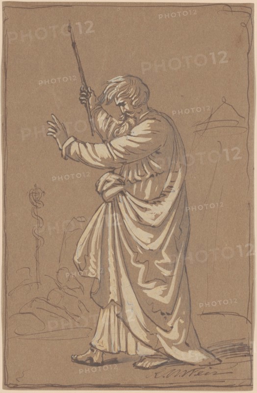 Aaron Converting His Staff into a Serpent, c. 1860s. Creator: Robert Walter Weir.