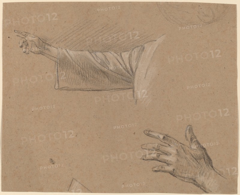 Study of a Right Arm and a Left Hand. Creator: Benjamin West.