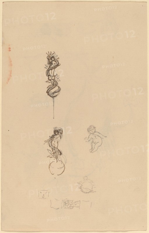 Studies for Jewelry Designs [recto], late 19th century. Creator: Beatrix Godwin Whistler.