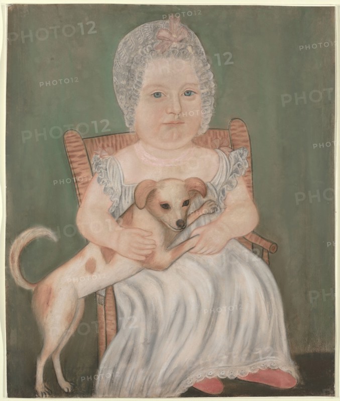 Child with Pet Dog, c. 1825. Creator: Micah Williams.