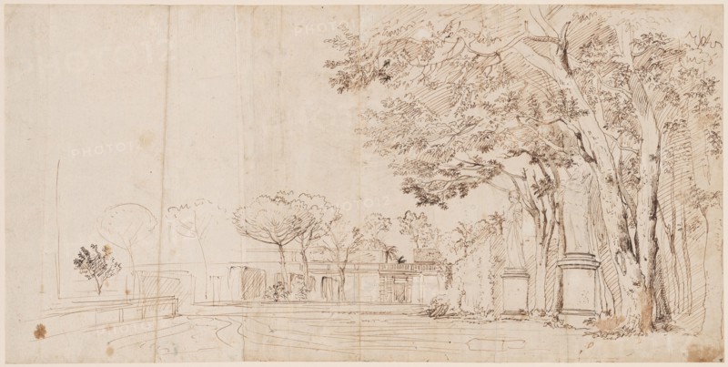 The Gardens of the Villa Medici, 1710-1720. Creator: Gaspar van Wittell.