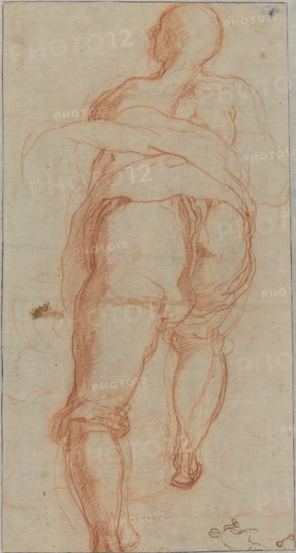 A Man Seen from Behind [verso], c. 1555. Creator: Taddeo Zuccaro.