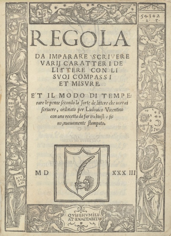 Regola da imparare scrivere varii caratteri de littere con li suoi compassi et misure..., 1533. Creators: Ugo da Carpi, Ludovico Arrighi.