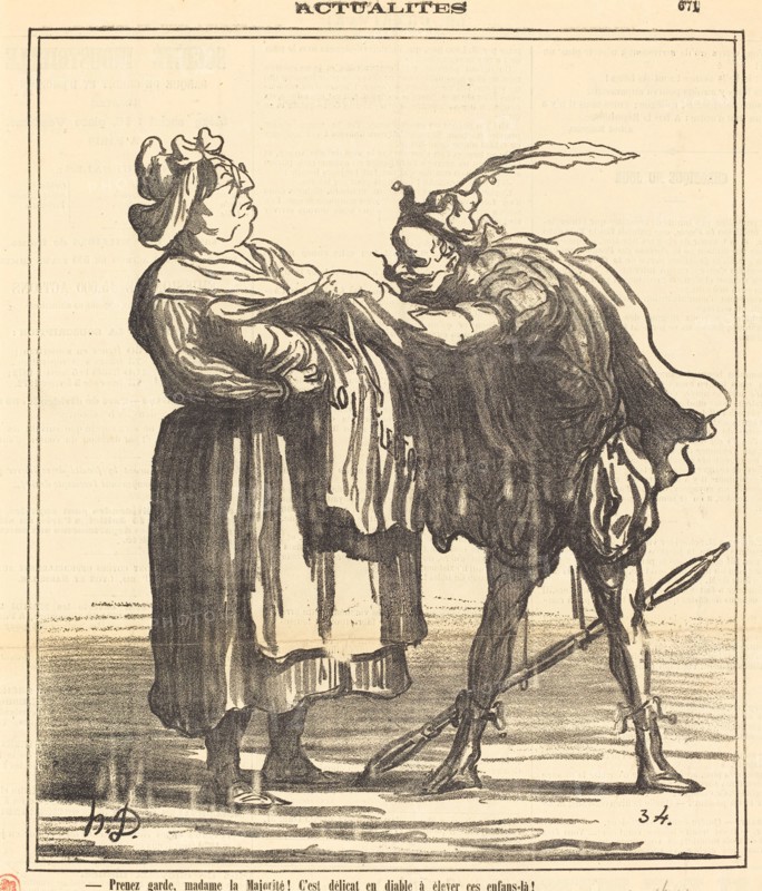 Prenez garde, madame la Majorité!, 1871. Creator: Honore Daumier.