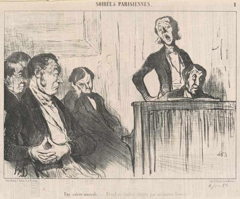 Une soirée musicale, 19th century. Creator: Honore Daumier.