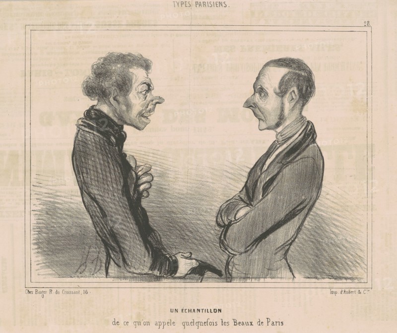 Un échantillon de ce qu'on appèle quelquefois les Beaux de Paris, 19th century. Creator: Honore Daumier.