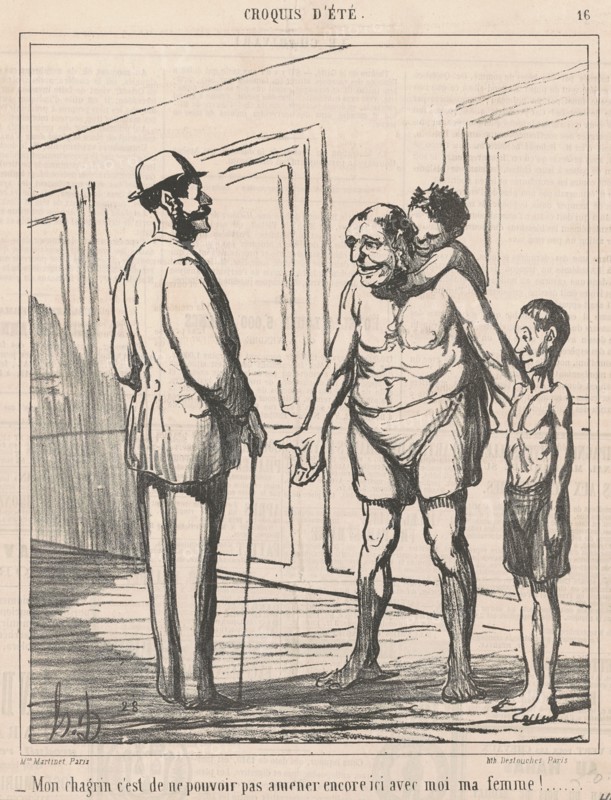Mon chagrin c'est de ne pouvoir ..., 19th century. Creator: Honore Daumier.