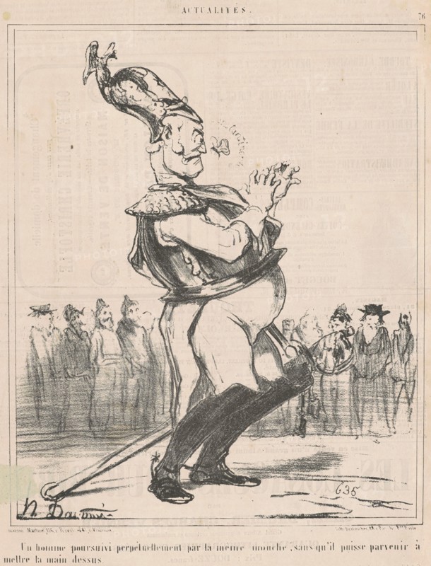 Un homme poursuivi ..., 19th century. Creator: Honore Daumier.