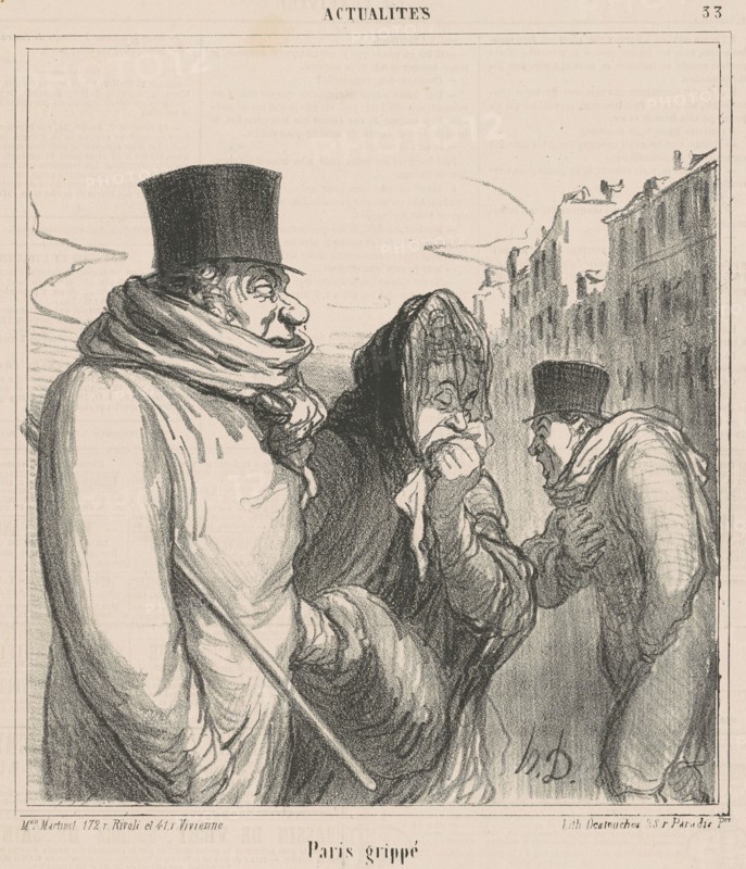 Paris grippé, 19th century. Creator: Honore Daumier.