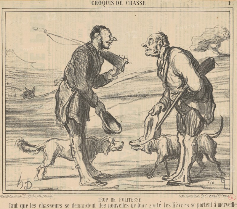 Trop de politesse, 19th century. Creator: Honore Daumier.